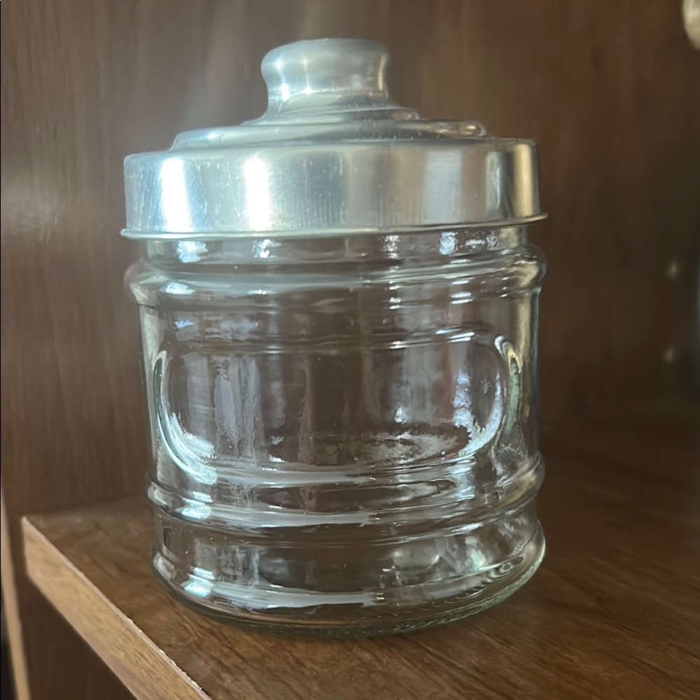 Transparent Glass Jar with Metallic Lid
